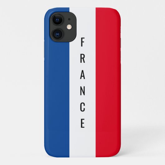 Franse vlag, gepersonaliseerde douanenaam in Frank Case-Mate iPhone Case (Achterkant)