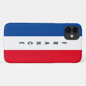 Franse vlag, gepersonaliseerde douanenaam in Frank Case-Mate iPhone Case (Achterkant (horizontaal))