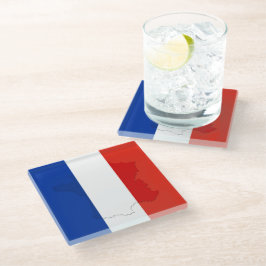 Franse vlag glazen onderzetter