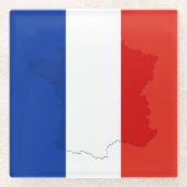 Franse vlag glazen onderzetter (Voorkant)