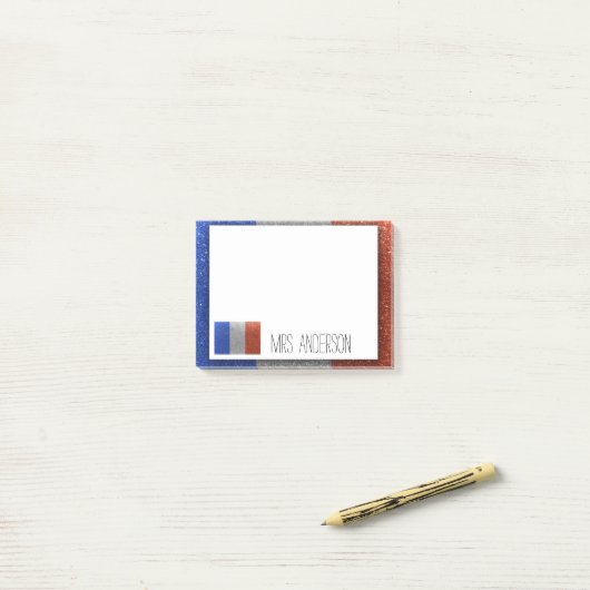 Franse vlag Glitter leraar leslokaal Post-it® Notes (Op bureau)