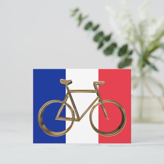 Franse vlag Golden Bike fietsenrijwielrijwielrijde Briefkaart (Staand voorkant)