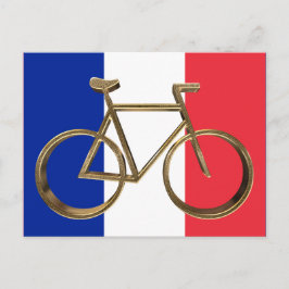 Franse vlag Golden Bike fietsenrijwielrijwielrijde Briefkaart