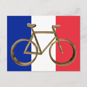 Franse vlag Golden Bike fietsenrijwielrijwielrijde Briefkaart