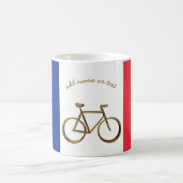 Franse vlag Golden Bike fietsenrijwielrijwielrijde Koffiemok
