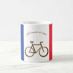 Franse vlag Golden Bike fietsenrijwielrijwielrijde Koffiemok