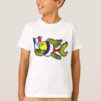 Franse vlag grappige cartoon t-shirt