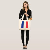 Franse Vlag Grote Tote Bag (Voorkant (model))
