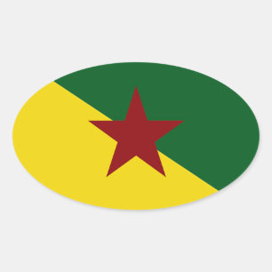 Franse vlag Guiana Ovale Sticker
