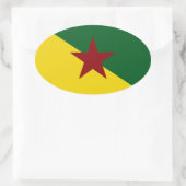 Franse vlag Guiana Ovale Sticker (Tas)
