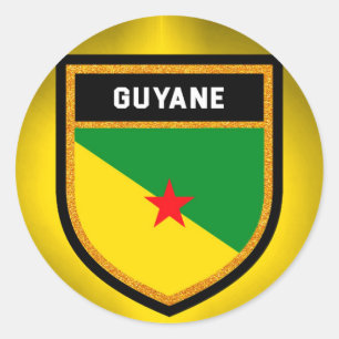 Franse vlag Guiana Ronde Sticker