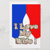 Franse vlag Hakuna Matata Ik hou van mijn vrouw af Briefpapier (Voorkant / Achterkant)