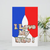 Franse vlag Hakuna Matata Ik hou van mijn vrouw af Briefpapier (Staand voorkant)