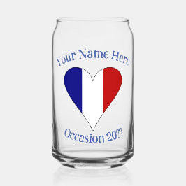 Franse vlag hart gepersonaliseerd blikvorm glas