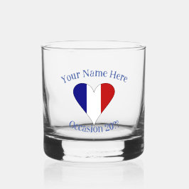 Franse vlag hart gepersonaliseerd whisky glas