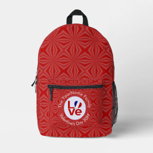 Franse Vlag Hart LIEFDE Rood Gepersonaliseerde Tek Bedrukte Rugzak