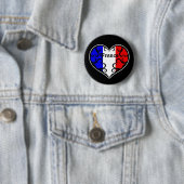 Franse vlag hart op zwart ronde button 5,7 cm (In situ)