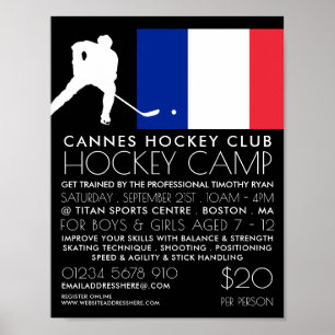 Franse vlag, hockeyspeler, kamp Adverteren Poster