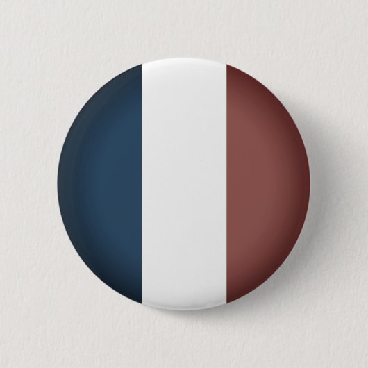 Franse vlag in donkere kleuren ronde button 5,7 cm (Voorkant)