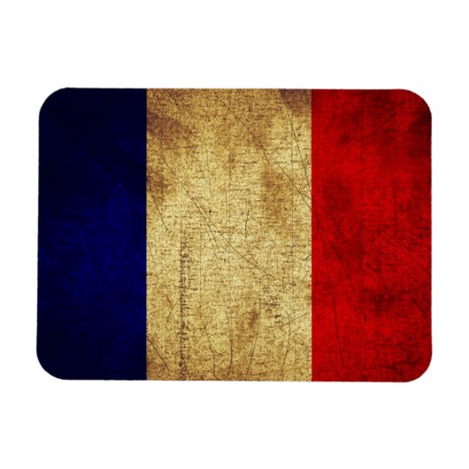 Franse vlag in Grunge Magneet (Horizontaal)