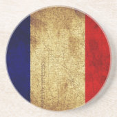 Franse vlag in Grunge Zandsteen Onderzetter (Voorkant)
