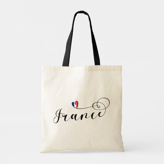 Franse vlag in Heart, Franse Canvas tas (Achterkant)