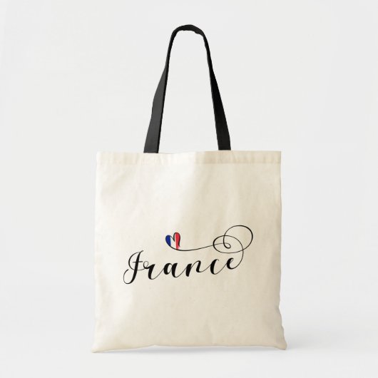 Franse vlag in Heart, Franse Canvas tas (Voorkant)