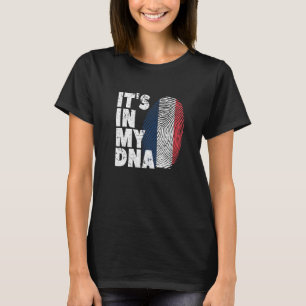 Franse vlag in mijn DNA-vingerafdruk voor T-shirt