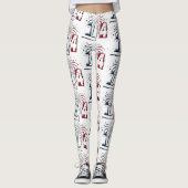 Franse vlag Juli 14 Quatorze Juillet Bastille Day Leggings (Voorkant)