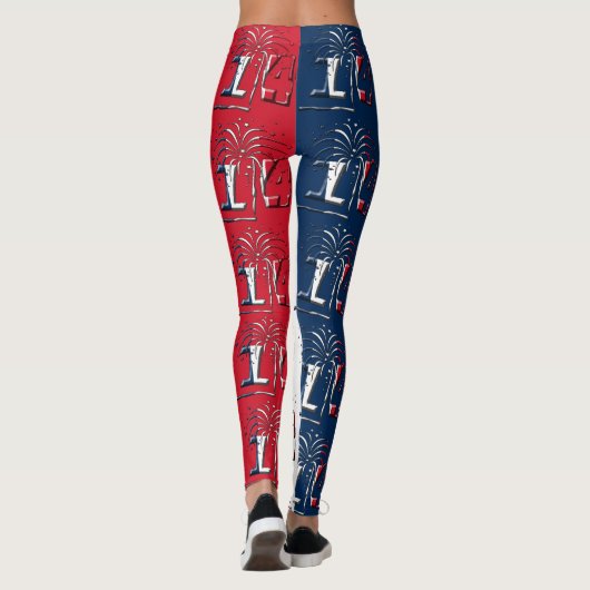 Franse vlag Juli 14 Quatorze Juillet Bastille Day Leggings (Achterkant)