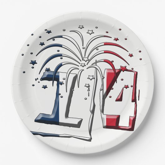 Franse vlag Juli 14 Quatorze Juillet Bastille Day Papieren Bordje (Voorkant)