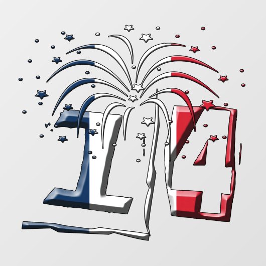 Franse vlag Juli 14 Quatorze Juillet Bastille Day Raamsticker (Vel)