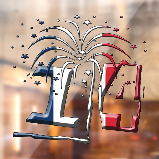 Franse vlag Juli 14 Quatorze Juillet Bastille Day Raamsticker (Vel 2)