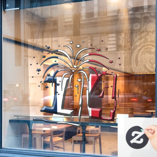 Franse vlag Juli 14 Quatorze Juillet Bastille Day Raamsticker (Cafe Raam)