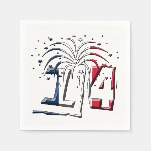 Franse vlag Juli 14 Quatorze Juillet Bastille Day Servet (Voorkant)