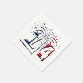 Franse vlag Juli 14 Quatorze Juillet Bastille Day Servet (Hoek)