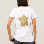 Franse vlag + kaart T-Shirt (Achterkant)