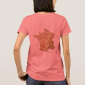 Franse vlag + kaart T-Shirt (Achterkant)