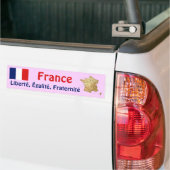 Franse vlag + kaartBumpersticker Bumpersticker (Op Truck)