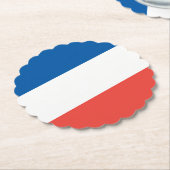 Franse vlag kartonnen onderzetters (Gekanteld)