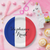 Franse vlag kleuren bruiloft papieren bordje (Feest)
