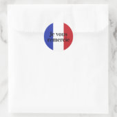 Franse vlag Kleuren Frankrijk Blauw Jevous remerci Ronde Sticker (Tas)