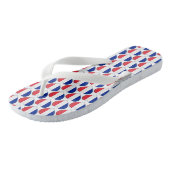 Franse vlag kleuren harten patroon patriottisch teenslippers (Schuin)
