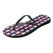Franse vlag kleuren harten patroon patriottisch teenslippers (Schuin)
