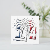 Franse vlag kleuren juli 14, Happy Bastille Day Kaart (Staand voorkant)