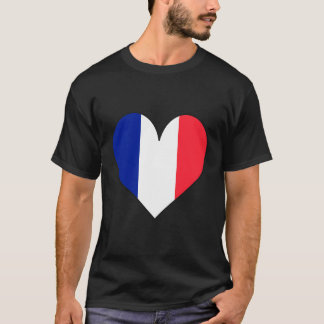 Franse vlag liefde hart t-shirt