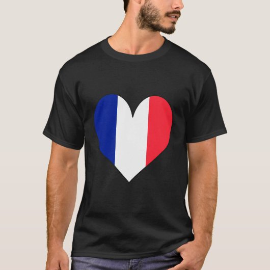 Franse vlag liefde hart t-shirt (Voorkant)