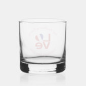 Franse Vlag LIEFDE Rood Gepersonaliseerde Tekst Whisky Glas (Achterkant)