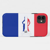 Franse vlag & meisje monogram Case-Mate iPhone case (Achterkant (horizontaal))