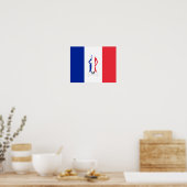 Franse vlag & meisje monogram poster (Keuken)